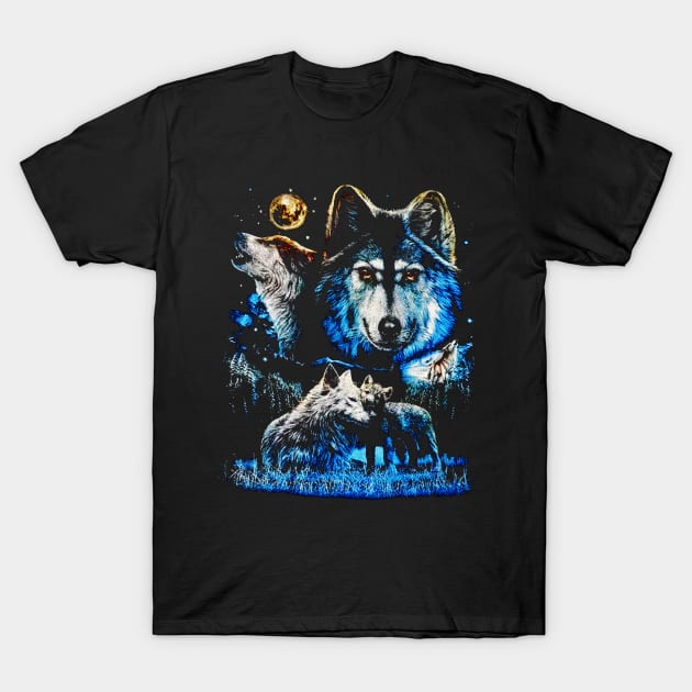 Wolf Pack Kids T-Shirt by vectordiaries5